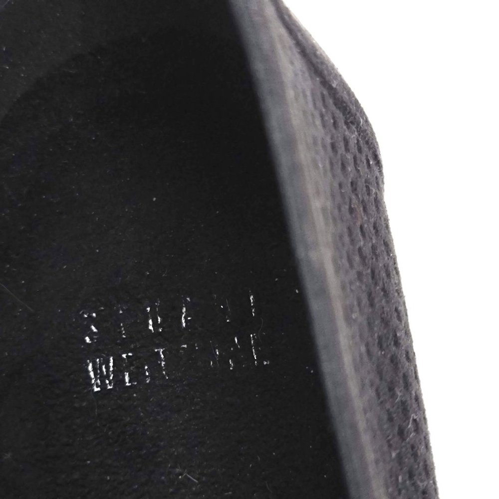 Stuart Weitzman Made in Spain Black Perforated Suede Bow Kitten Heel Flats SZ 11 - Picture 4 of 10